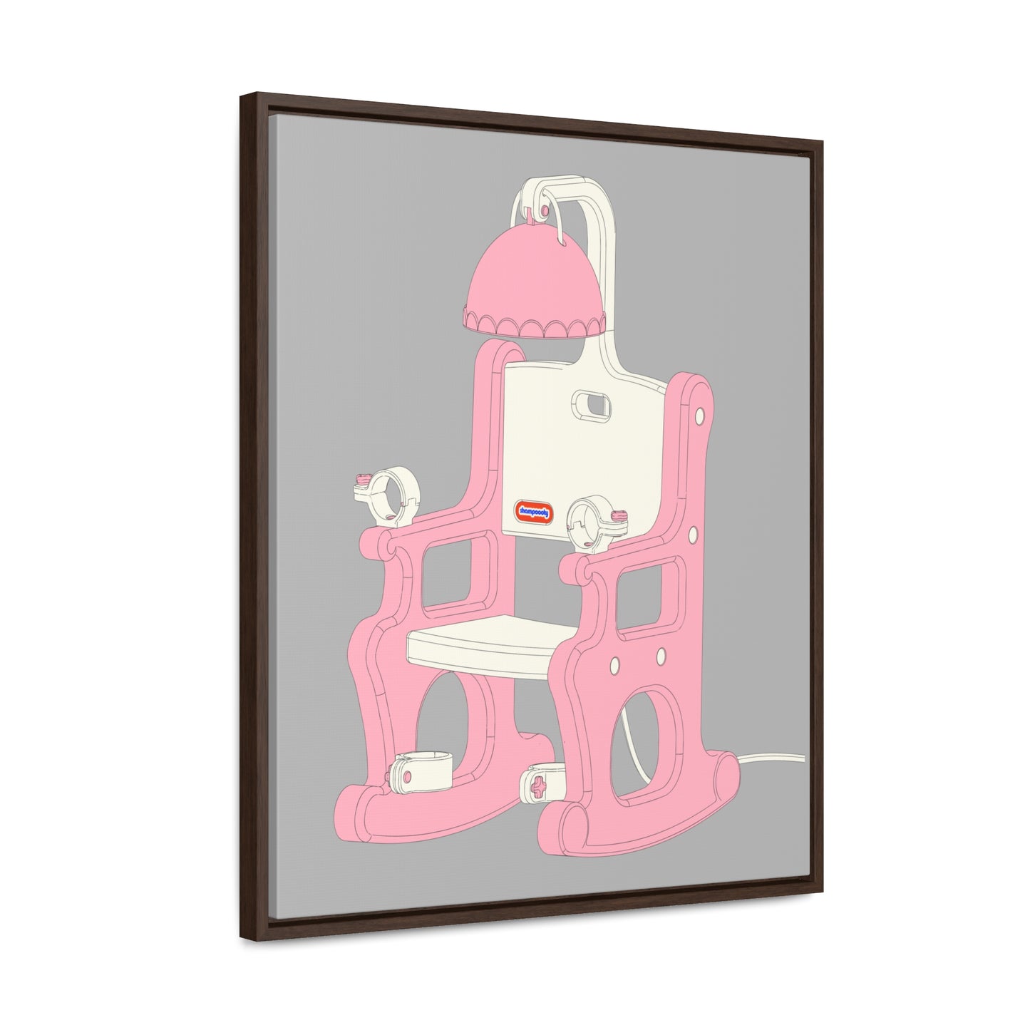 Electric Chair Illustrated Framed Canvas Gallery Wrap (Grey)