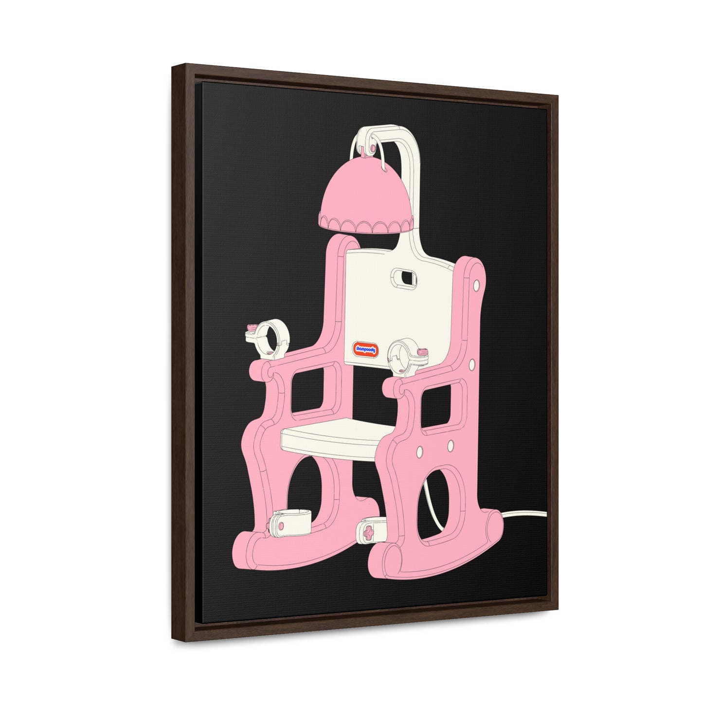 Electric Chair Illustrated Framed Canvas Gallery Wrap (Black)