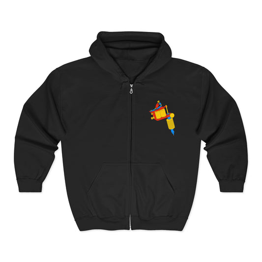 Tattoo Gun Full-Zip Hoodie