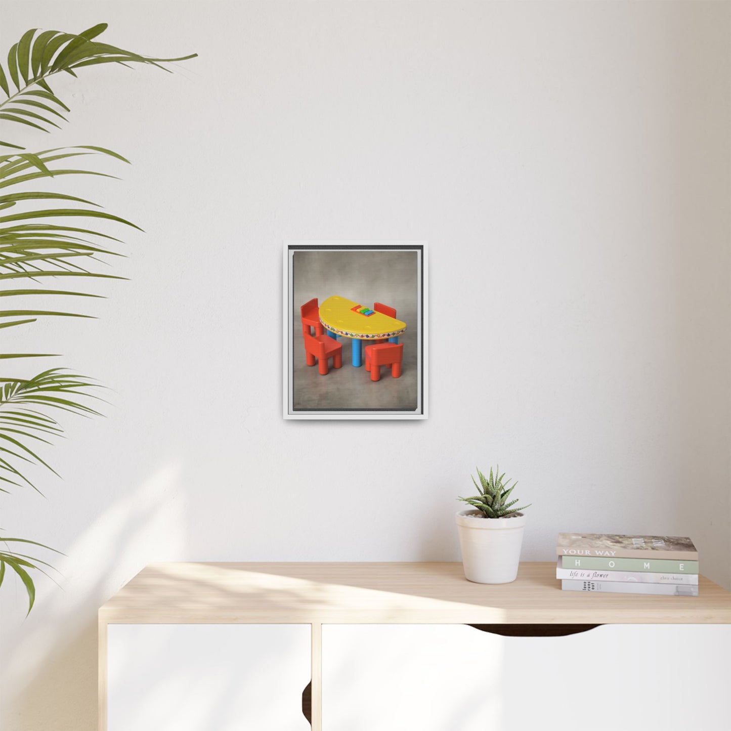 Poker Table Framed Canvas Gallery Wrap
