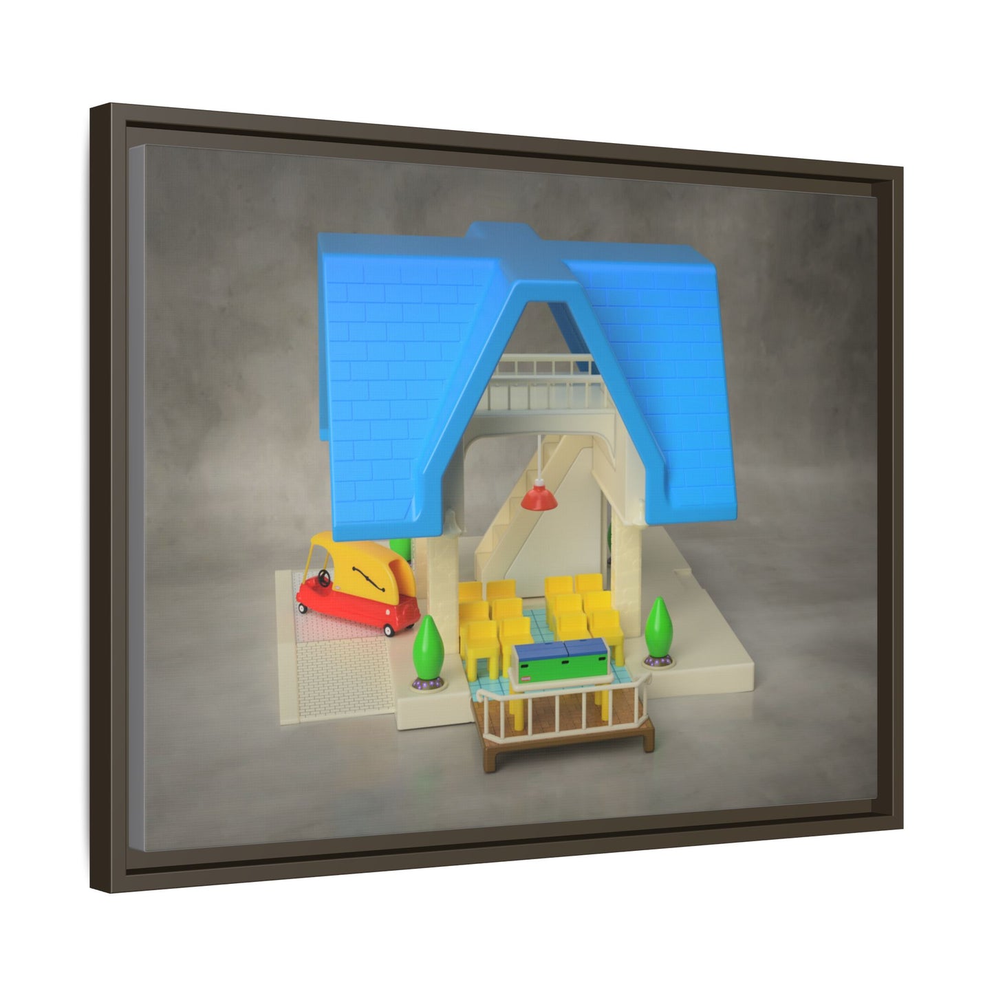 Funeral Home Dollhouse Framed Canvas Gallery Wrap