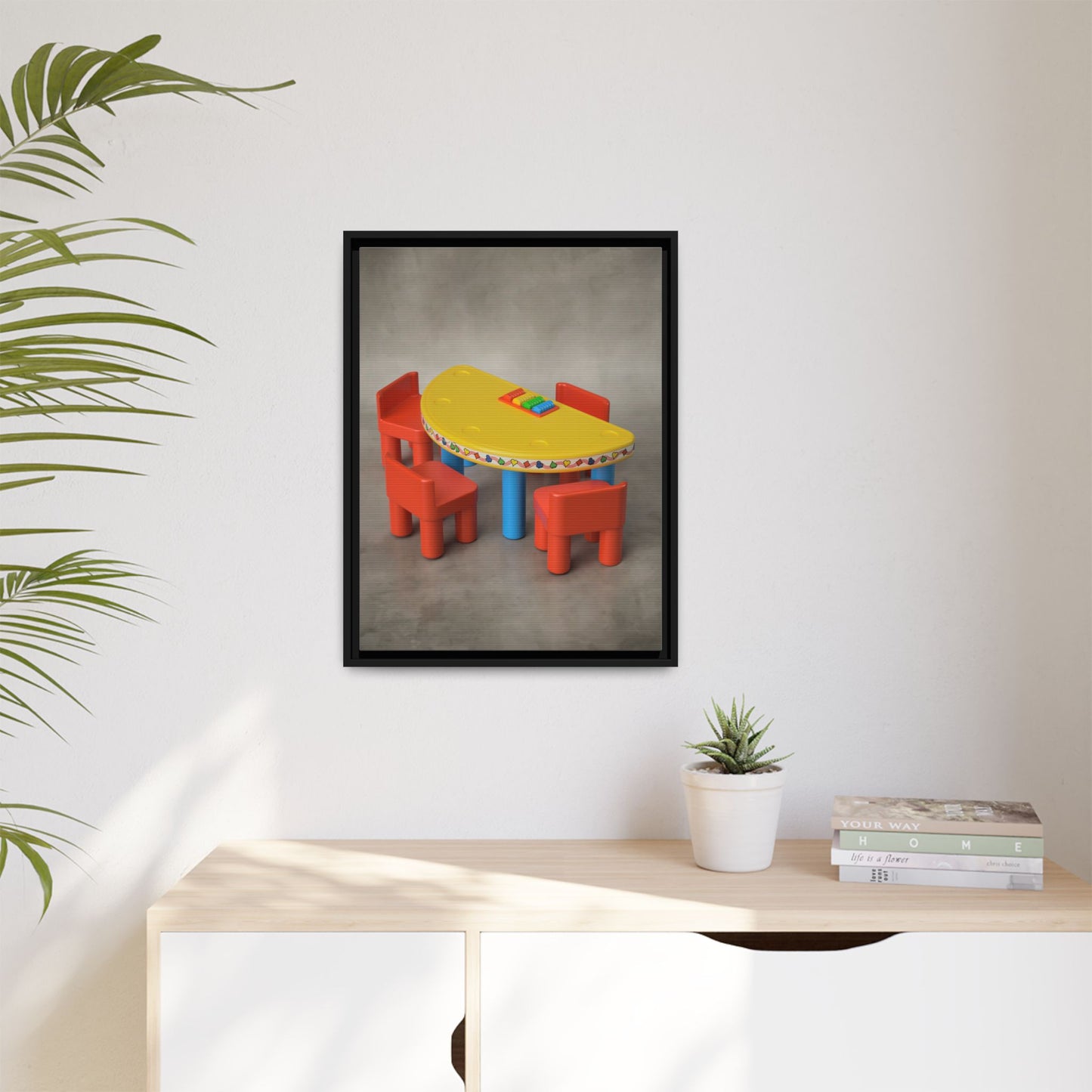 Poker Table Framed Canvas Gallery Wrap