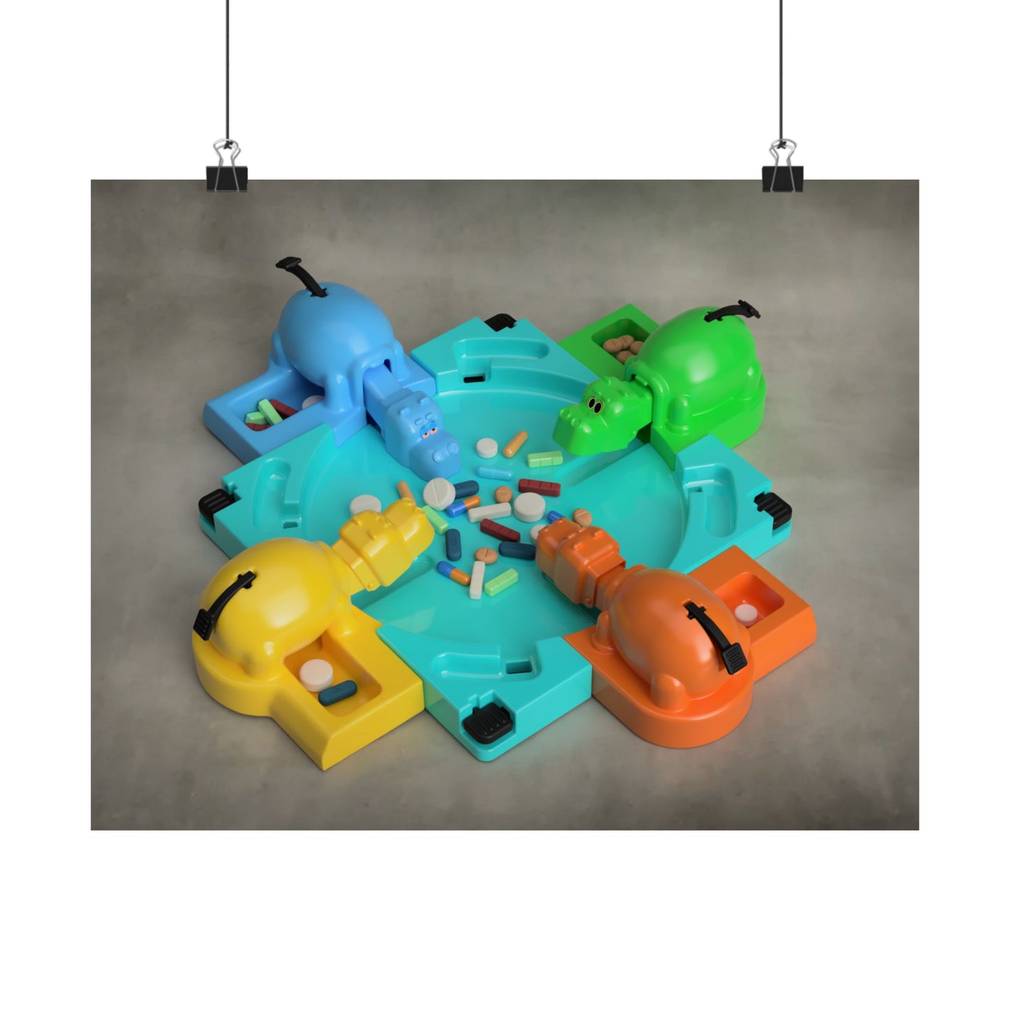 Hungry Hippos Archival Print