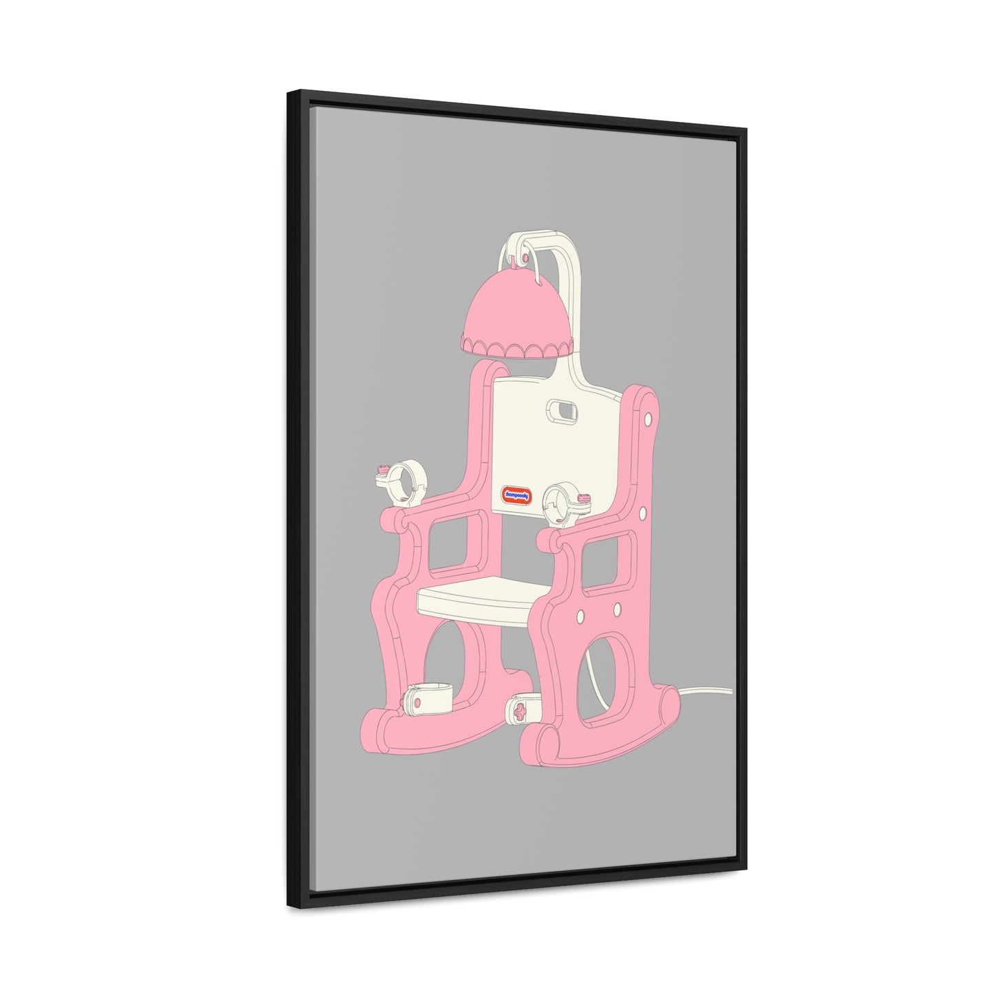Electric Chair Illustrated Framed Canvas Gallery Wrap (Grey)