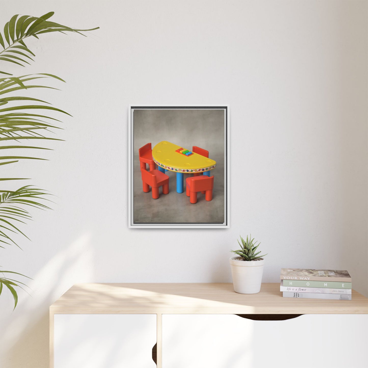 Poker Table Framed Canvas Gallery Wrap