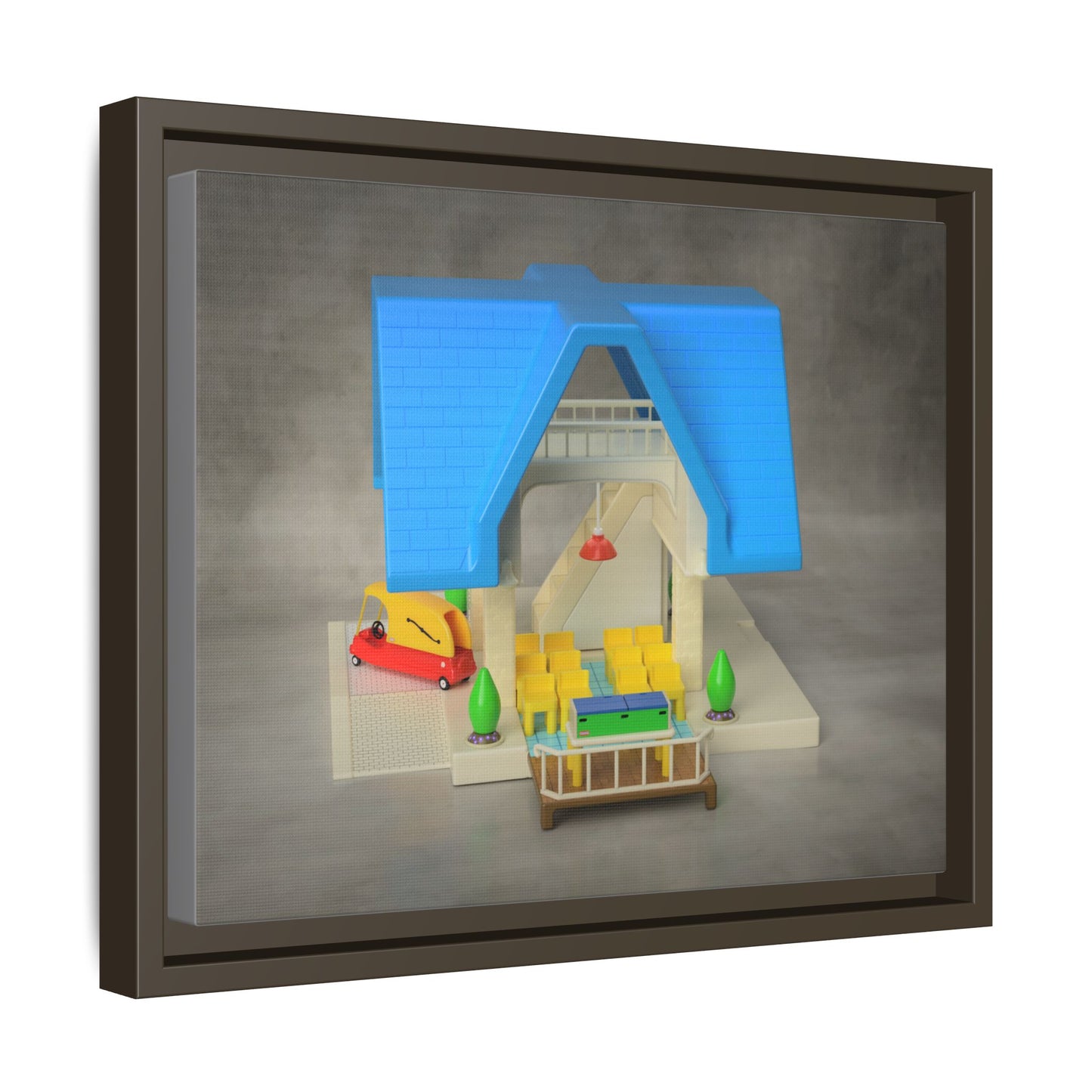 Funeral Home Dollhouse Framed Canvas Gallery Wrap