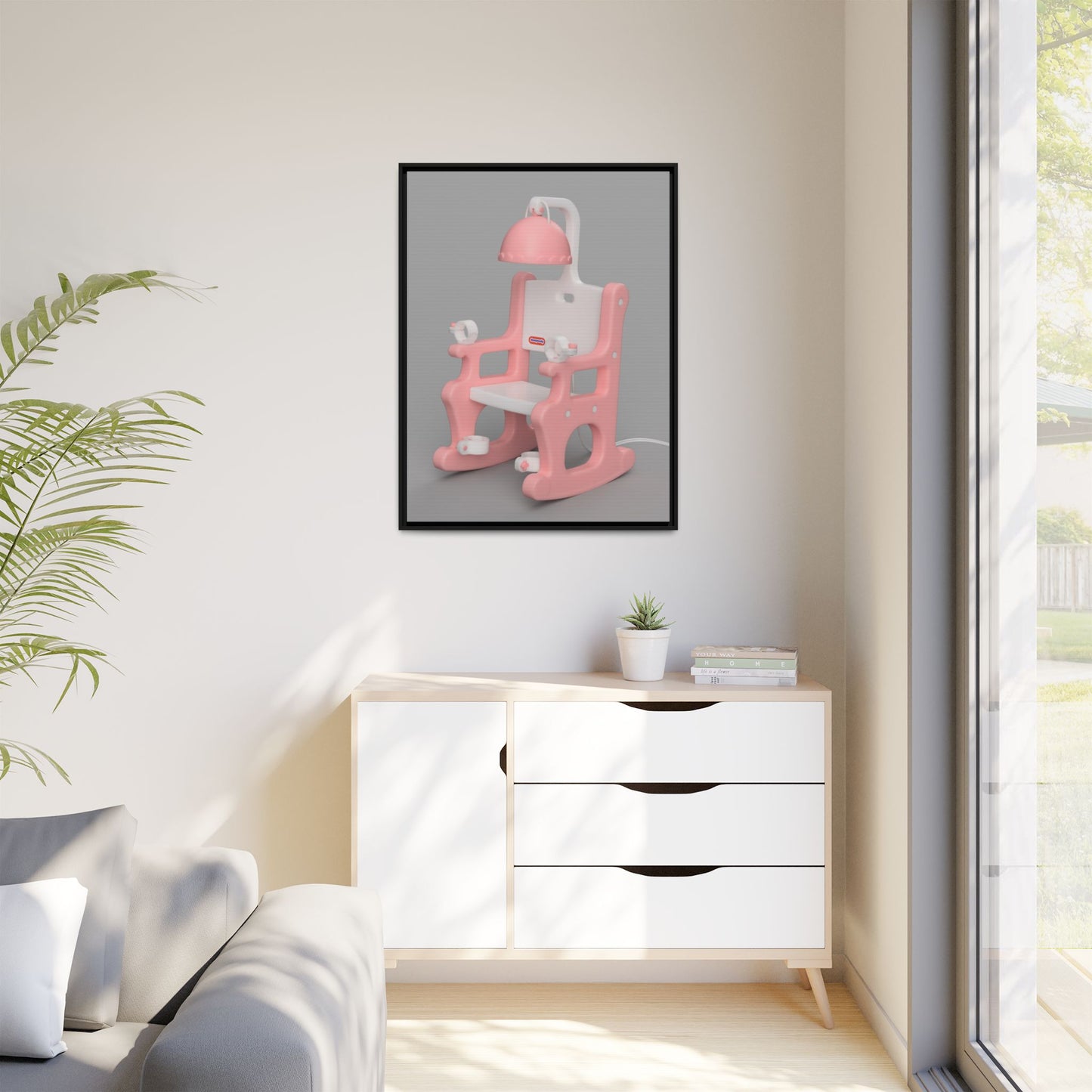 Electric Chair Framed Canvas Gallery Wrap