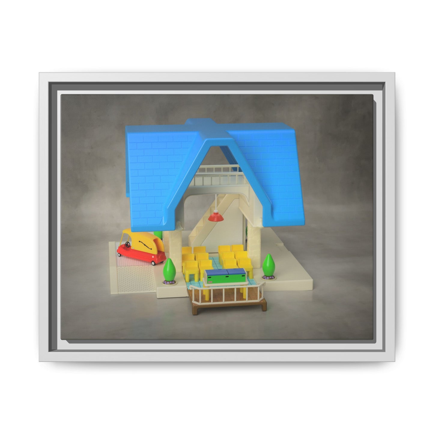 Funeral Home Dollhouse Framed Canvas Gallery Wrap