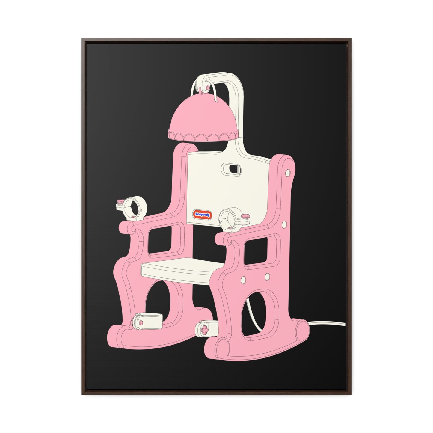 Electric Chair Illustrated Framed Canvas Gallery Wrap (Black)