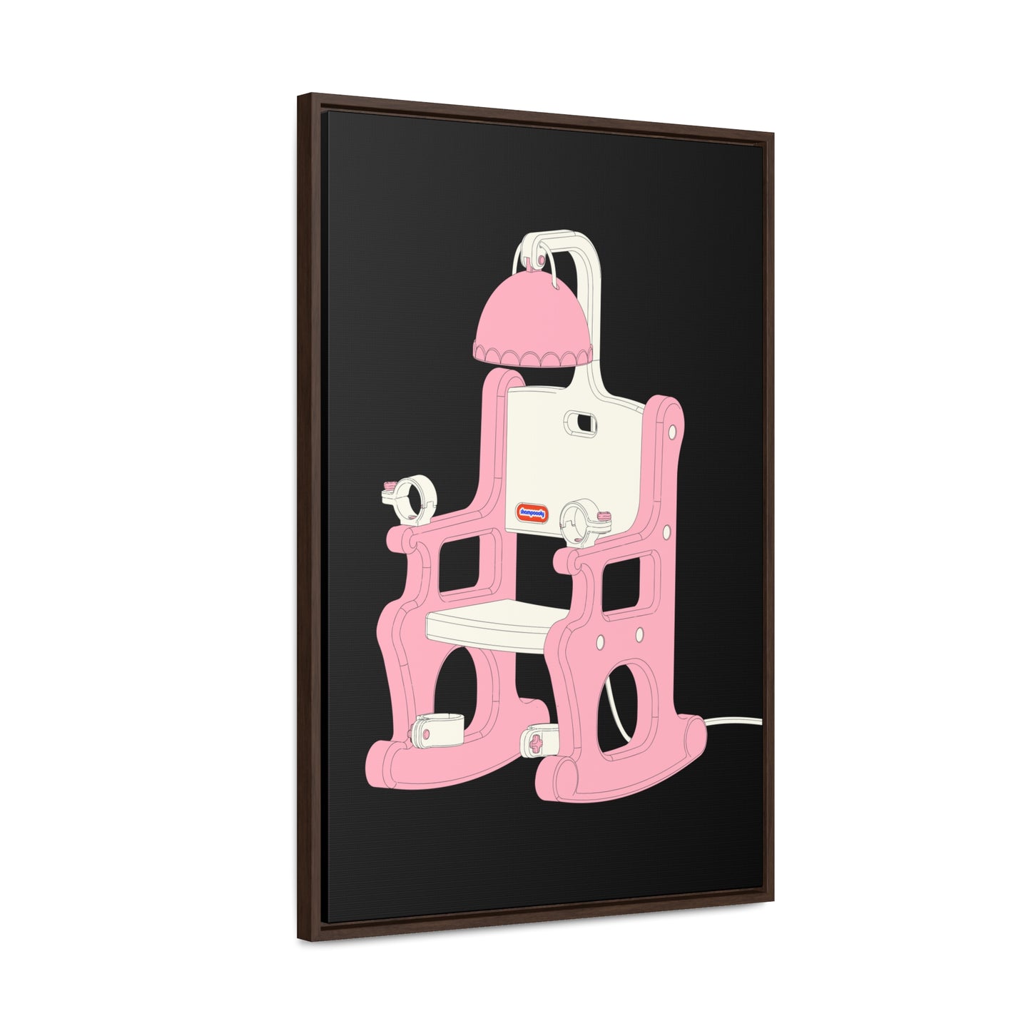 Electric Chair Illustrated Framed Canvas Gallery Wrap (Black)