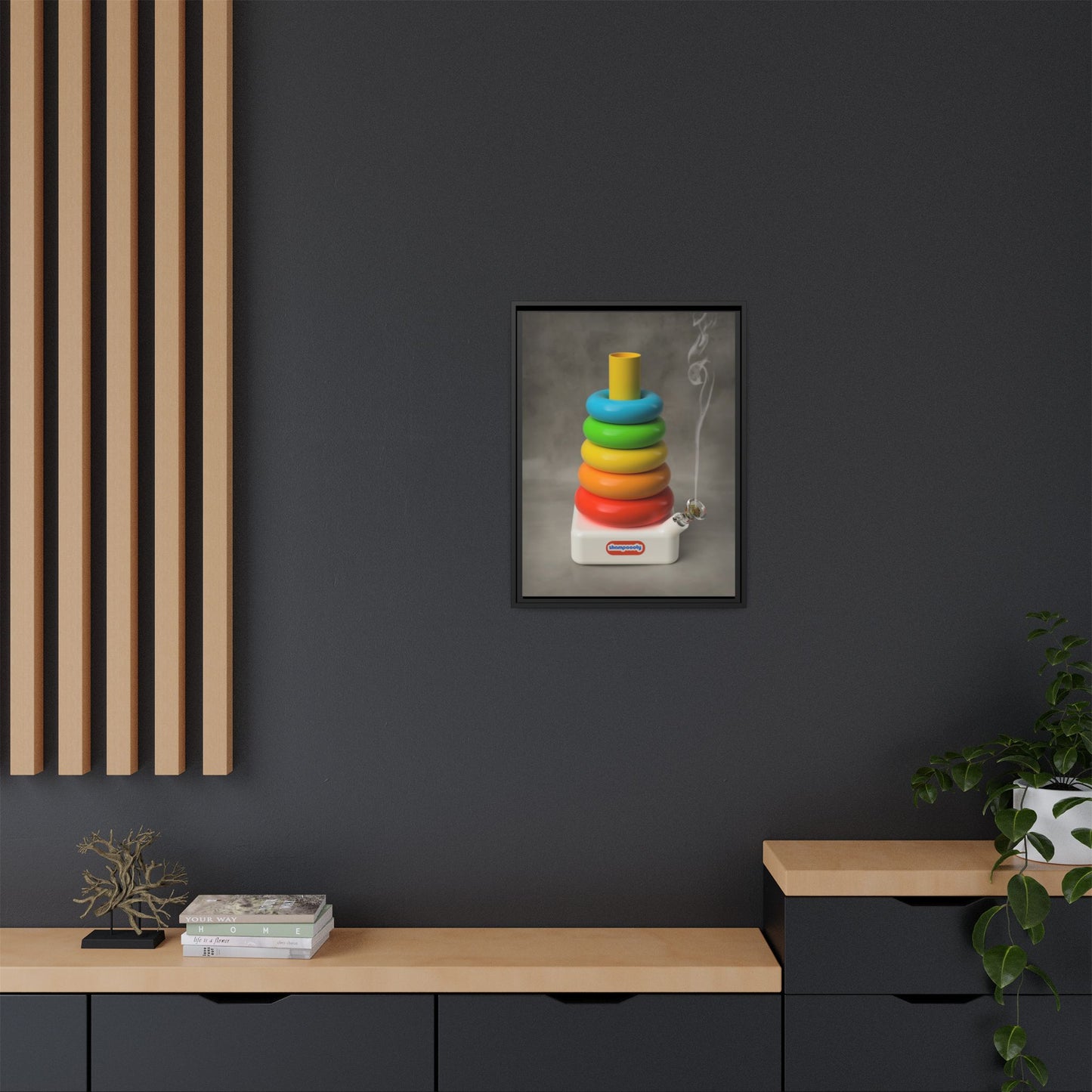 Happy Bubbler Framed Gallery Canvas Wrap