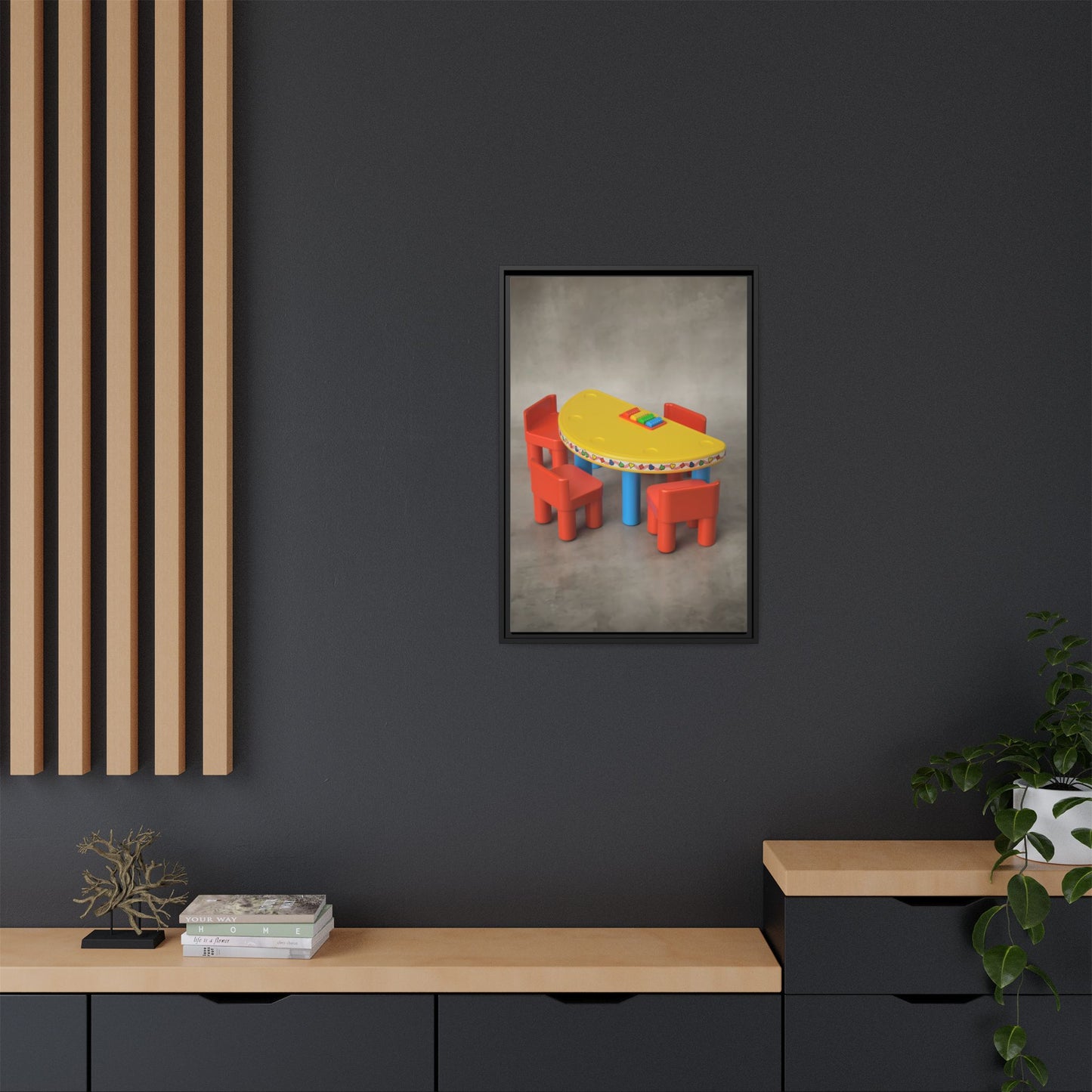 Poker Table Framed Canvas Gallery Wrap