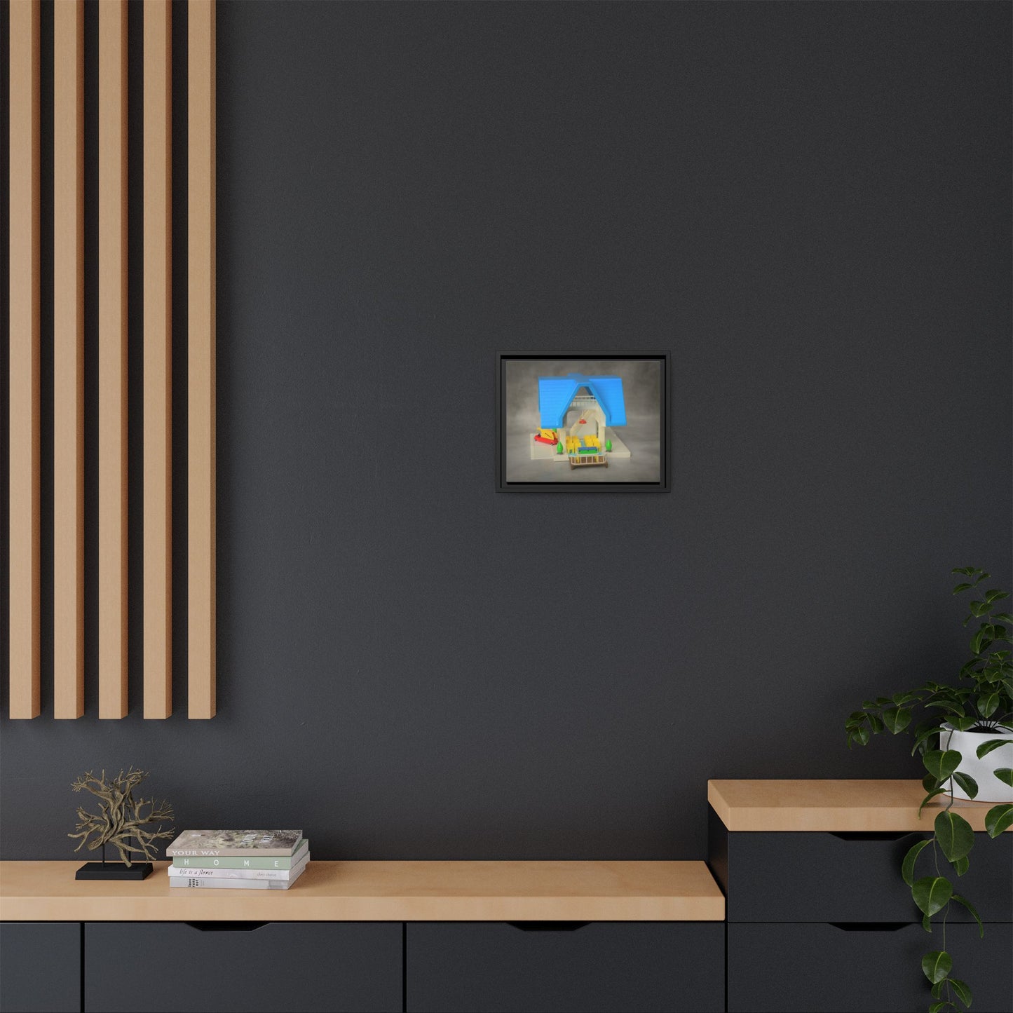 Funeral Home Dollhouse Framed Canvas Gallery Wrap