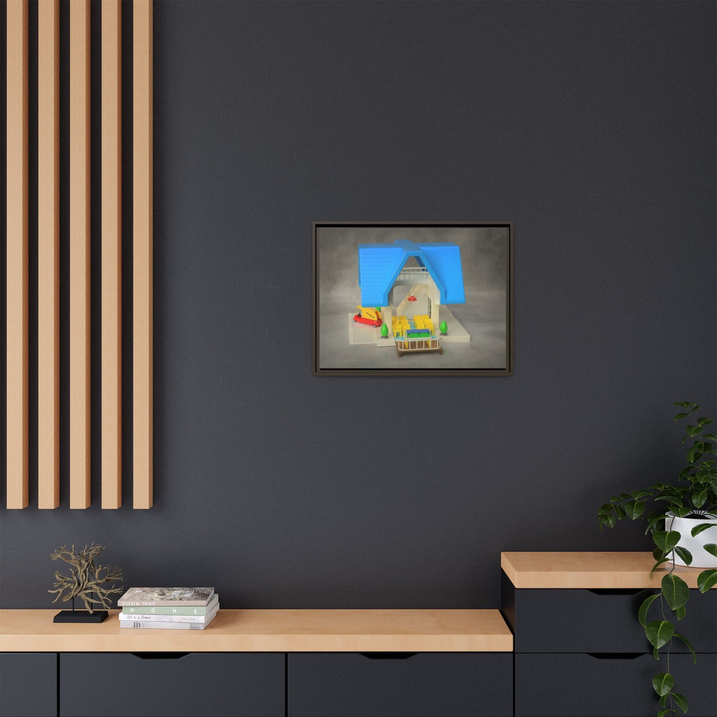 Funeral Home Dollhouse Framed Canvas Gallery Wrap