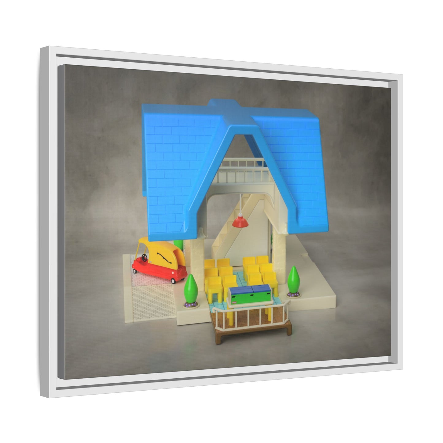 Funeral Home Dollhouse Framed Canvas Gallery Wrap