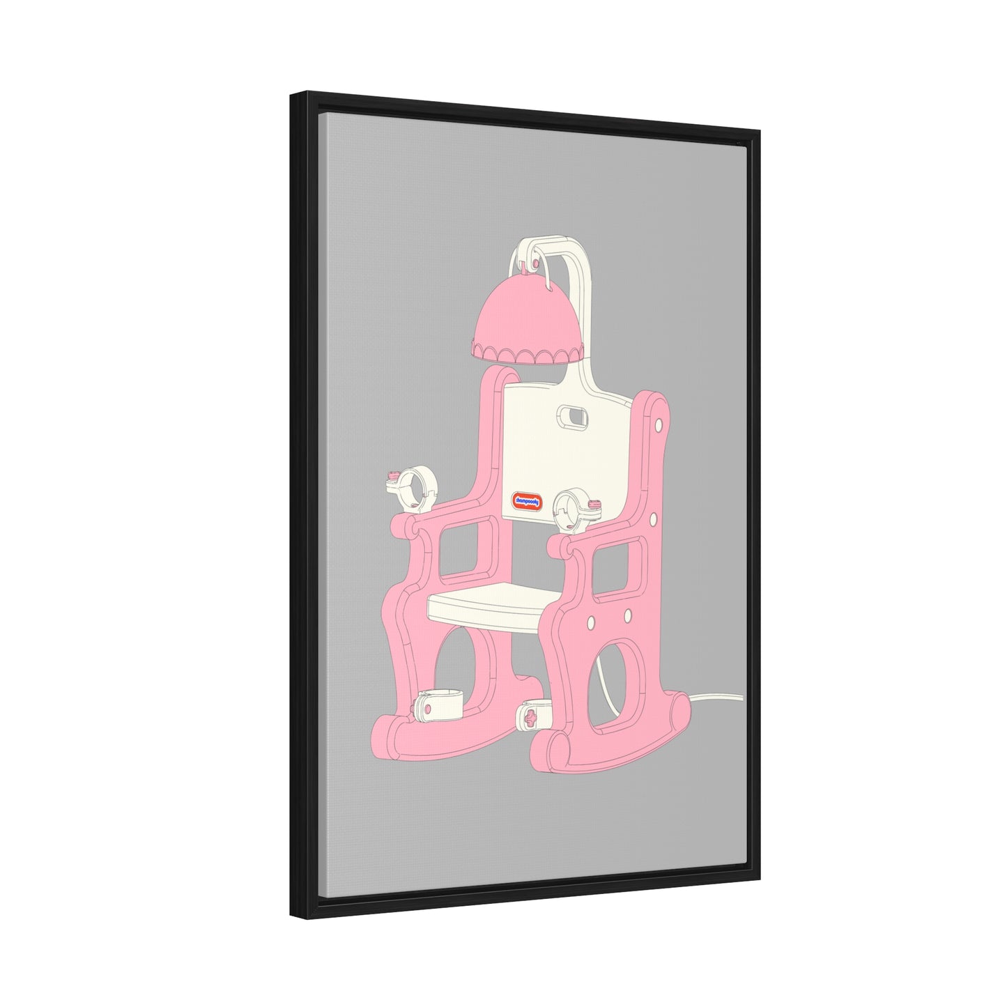 Electric Chair Illustrated Framed Canvas Gallery Wrap (Grey)