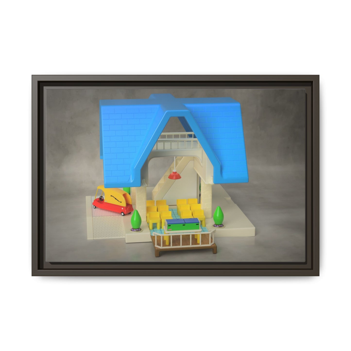 Funeral Home Dollhouse Framed Canvas Gallery Wrap