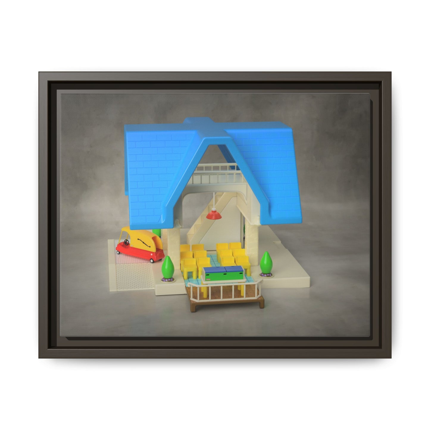 Funeral Home Dollhouse Framed Canvas Gallery Wrap