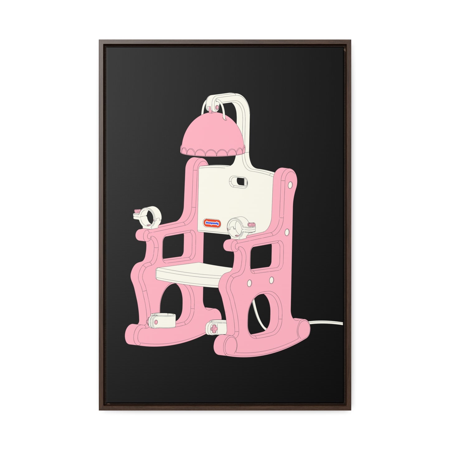 Electric Chair Illustrated Framed Canvas Gallery Wrap (Black)