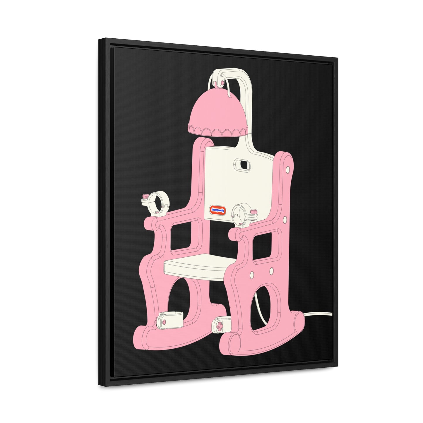 Electric Chair Illustrated Framed Canvas Gallery Wrap (Black)