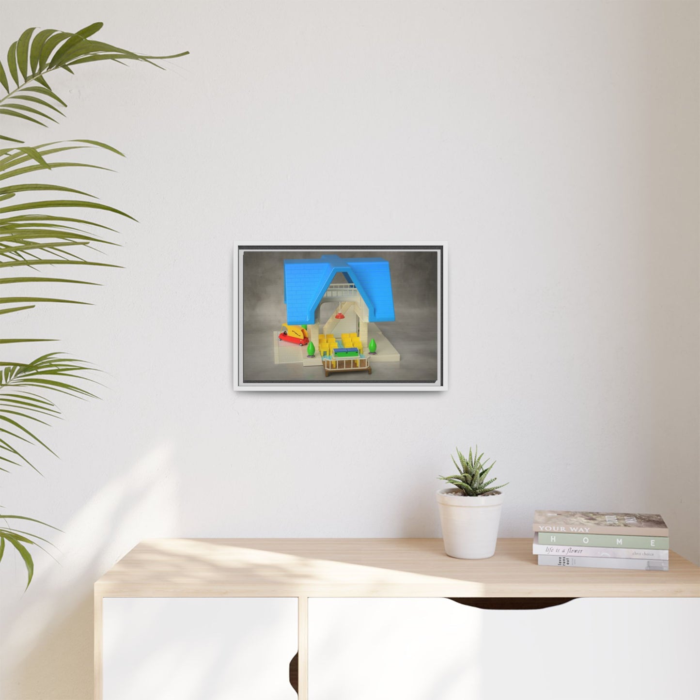 Funeral Home Dollhouse Framed Canvas Gallery Wrap