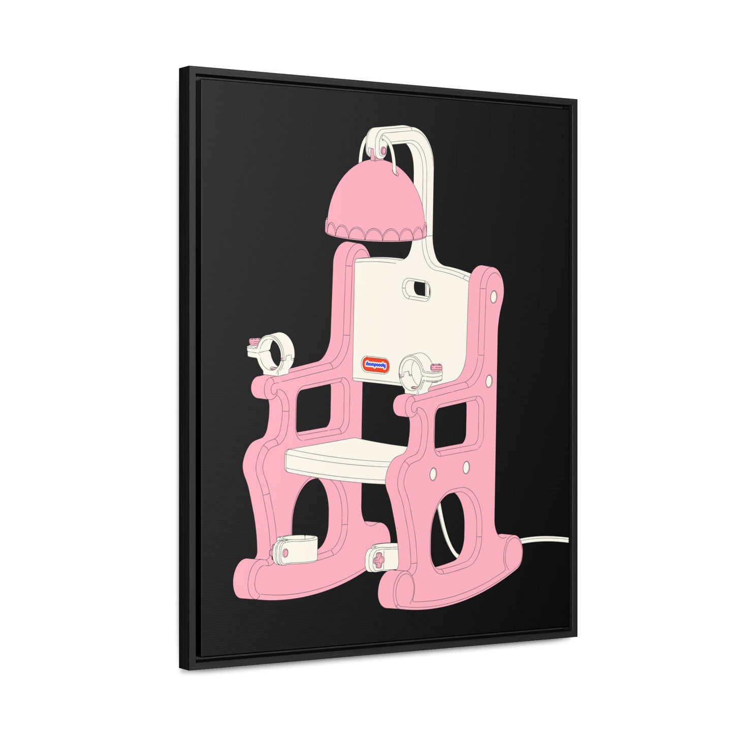 Electric Chair Illustrated Framed Canvas Gallery Wrap (Black)