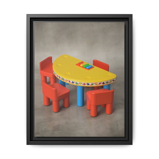 Poker Table Framed Canvas Gallery Wrap