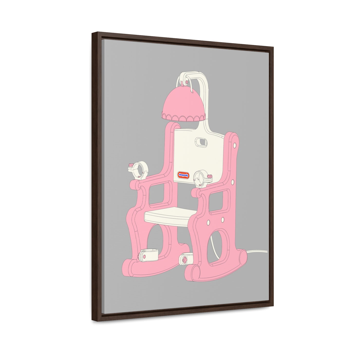 Electric Chair Illustrated Framed Canvas Gallery Wrap (Grey)