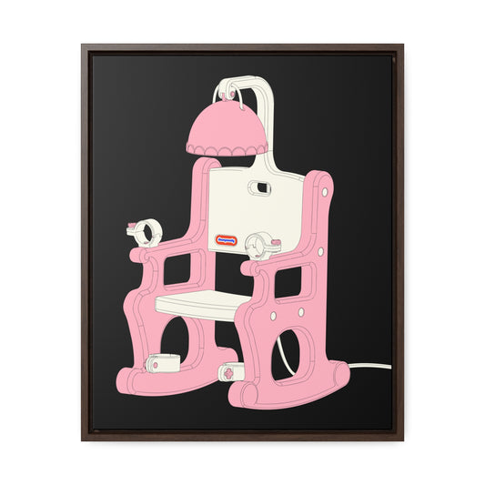 Electric Chair Illustrated Framed Canvas Gallery Wrap (Black)