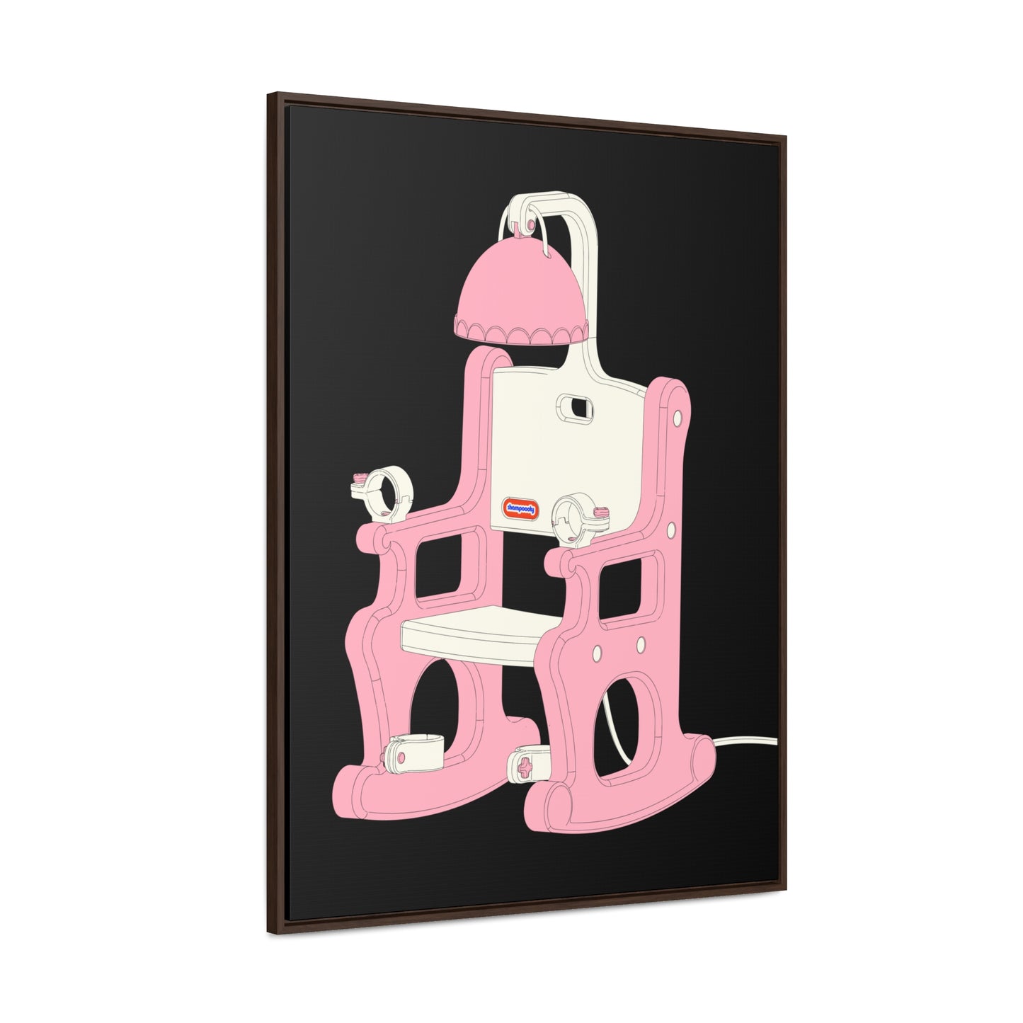 Electric Chair Illustrated Framed Canvas Gallery Wrap (Black)