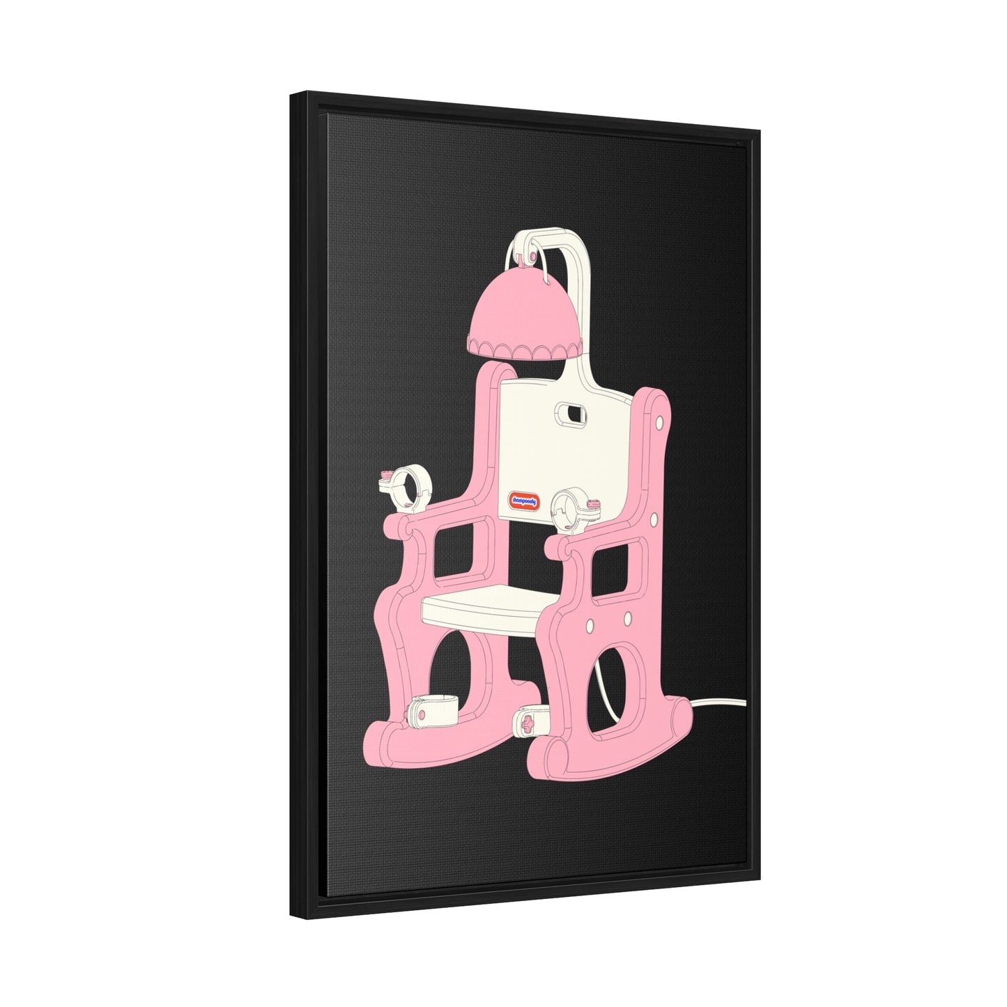 Electric Chair Illustrated Framed Canvas Gallery Wrap (Black)
