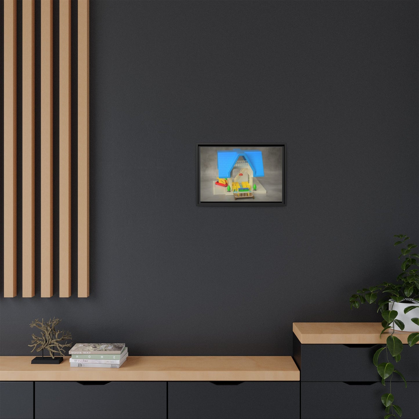 Funeral Home Dollhouse Framed Canvas Gallery Wrap