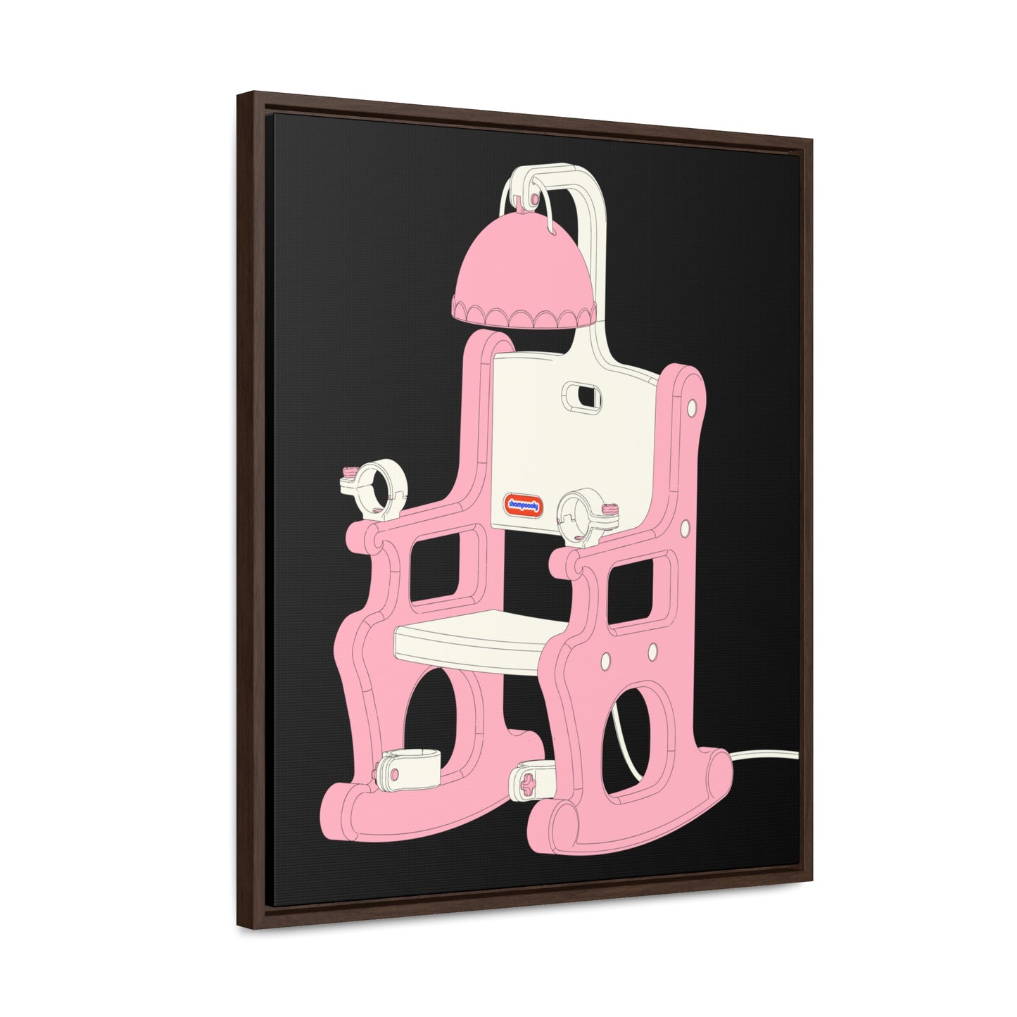Electric Chair Illustrated Framed Canvas Gallery Wrap (Black)