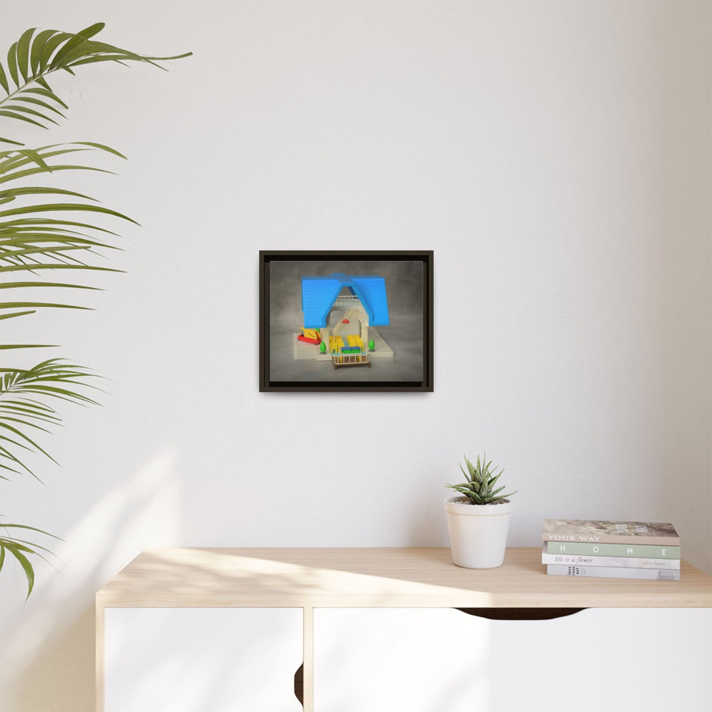 Funeral Home Dollhouse Framed Canvas Gallery Wrap