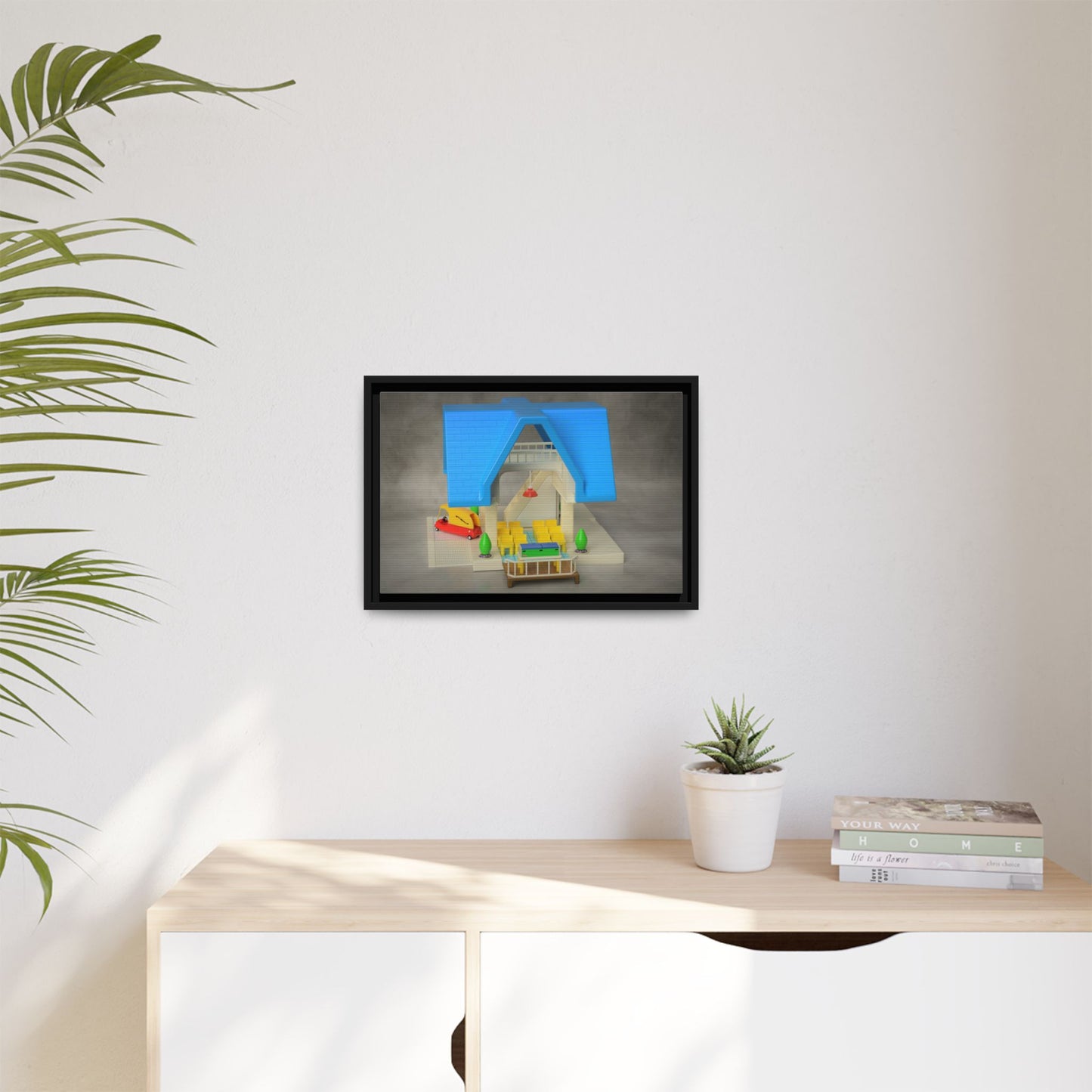 Funeral Home Dollhouse Framed Canvas Gallery Wrap