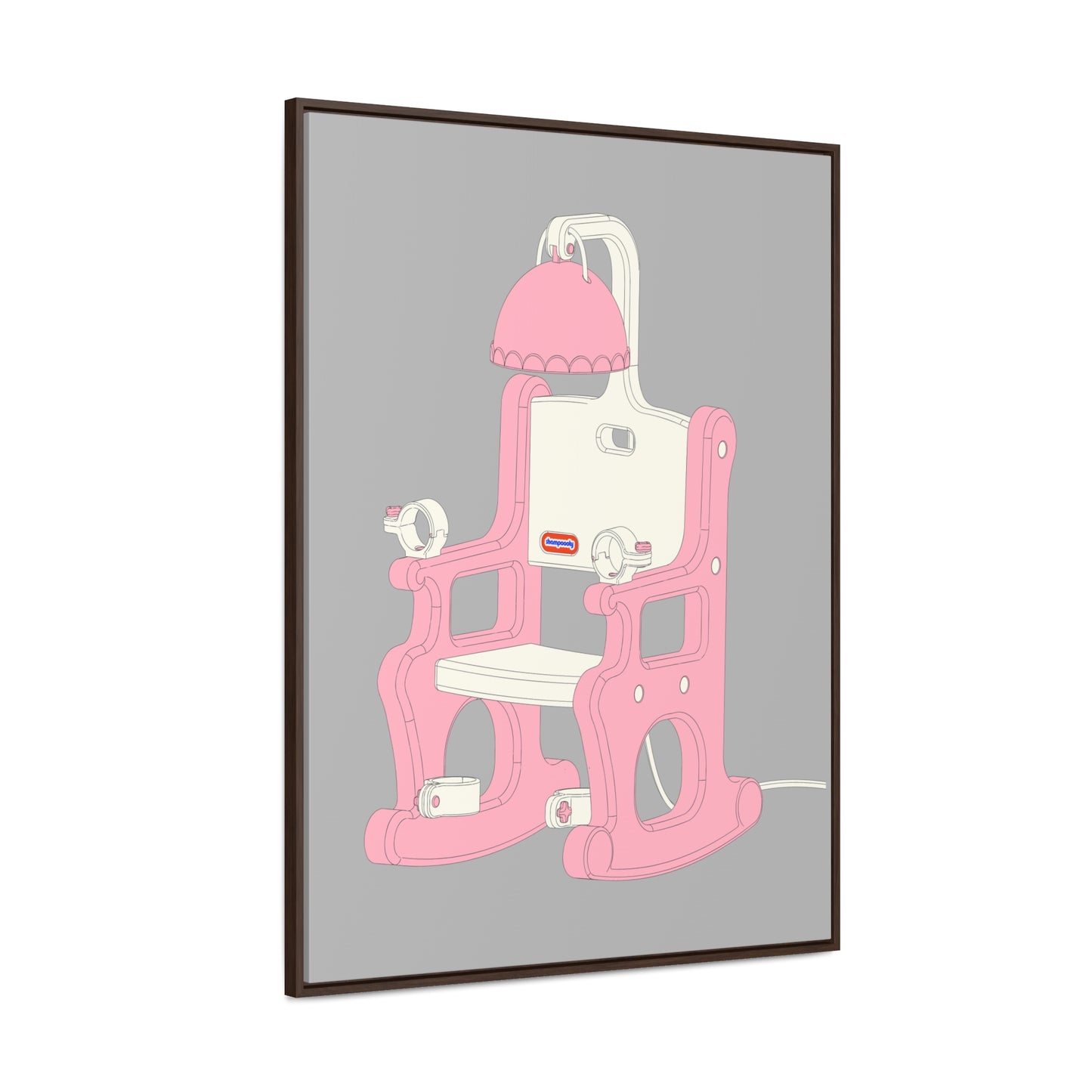 Electric Chair Illustrated Framed Canvas Gallery Wrap (Grey)