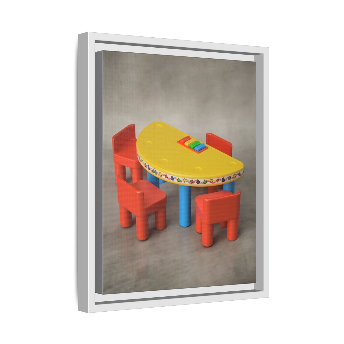 Poker Table Framed Canvas Gallery Wrap