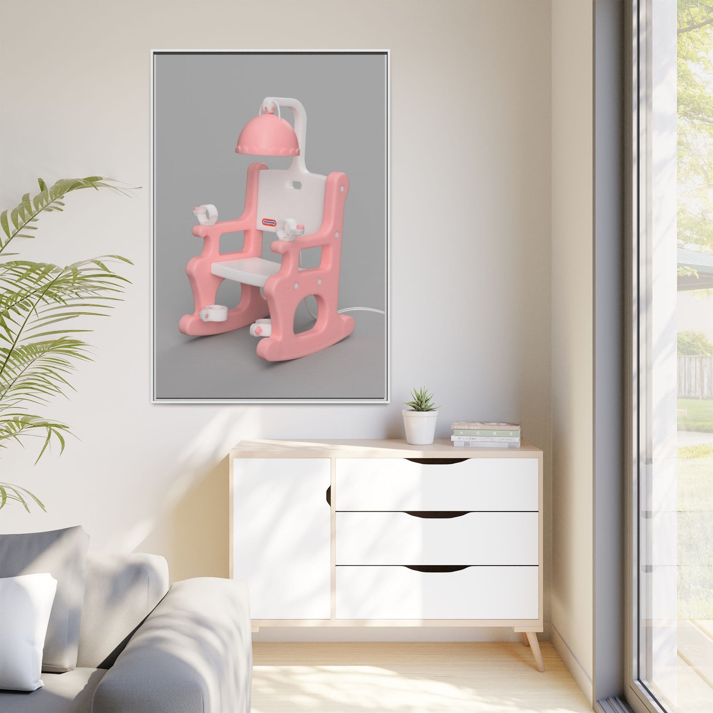 Electric Chair Framed Canvas Gallery Wrap
