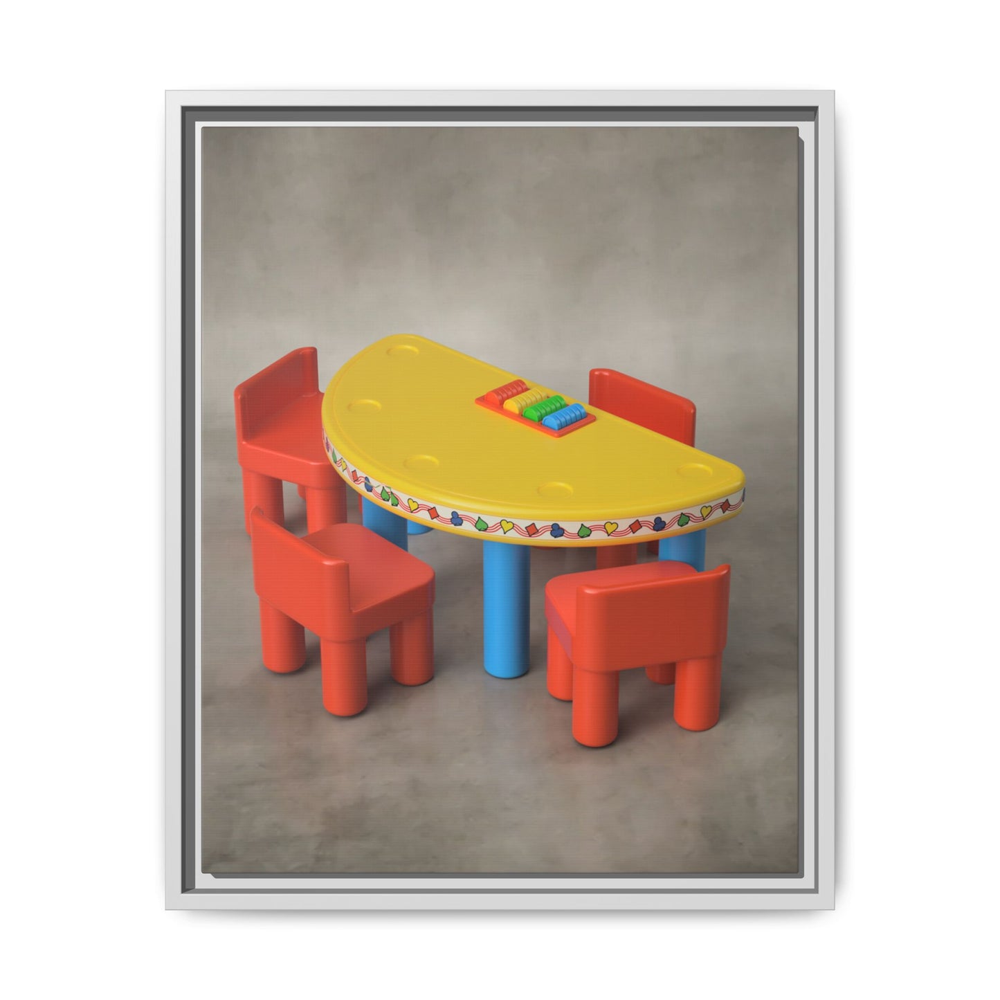 Poker Table Framed Canvas Gallery Wrap