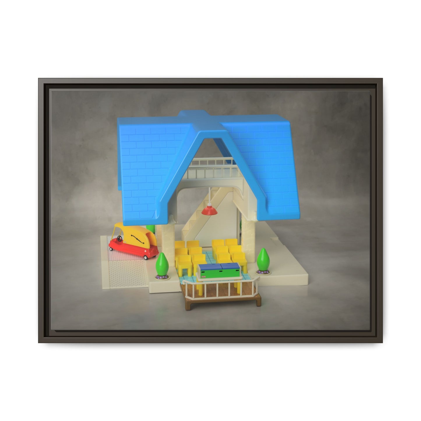 Funeral Home Dollhouse Framed Canvas Gallery Wrap