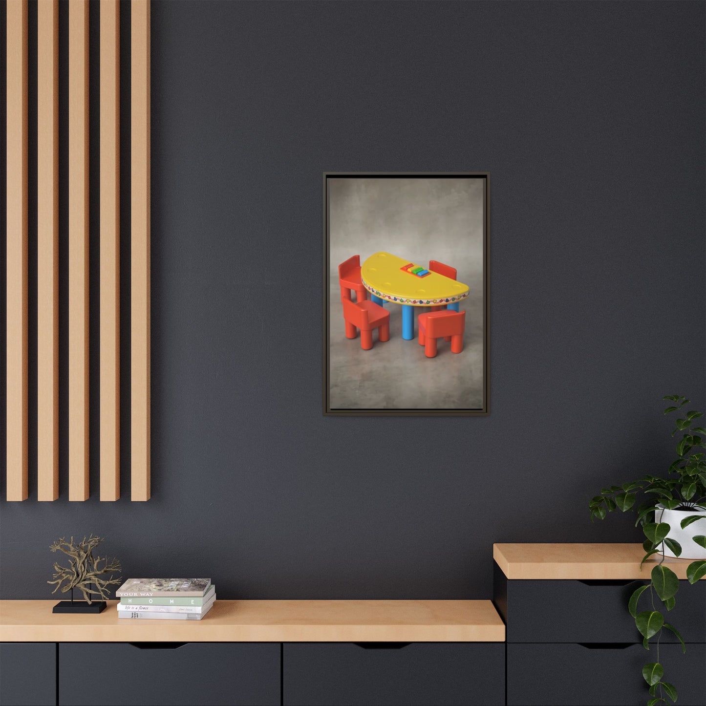Poker Table Framed Canvas Gallery Wrap