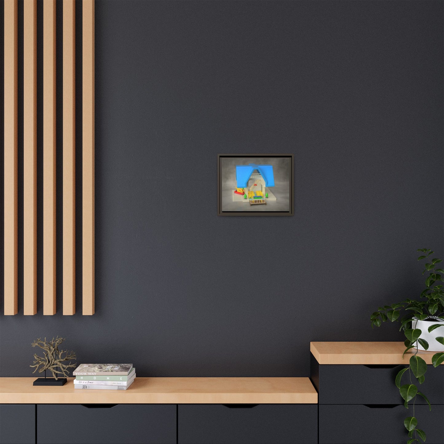 Funeral Home Dollhouse Framed Canvas Gallery Wrap