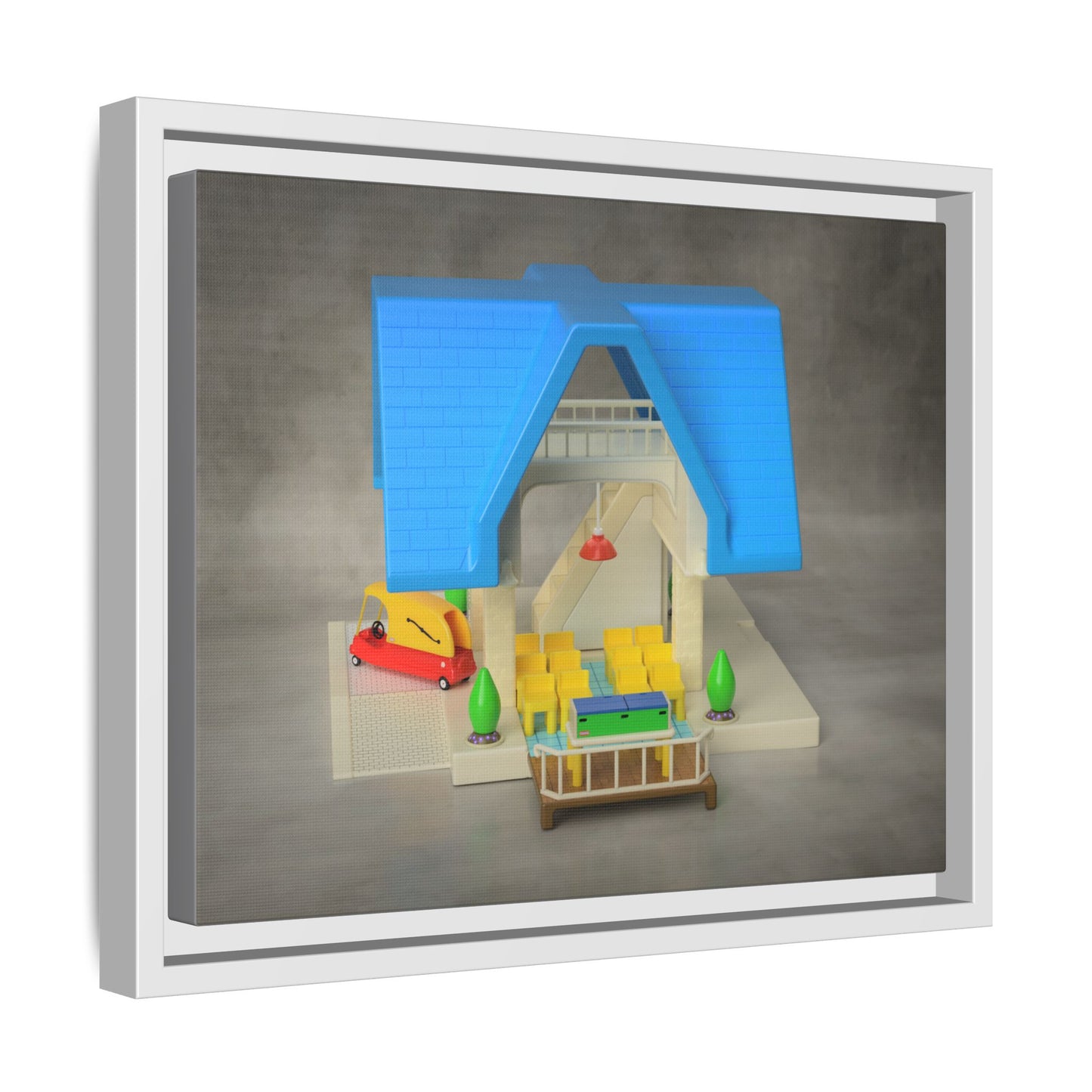Funeral Home Dollhouse Framed Canvas Gallery Wrap