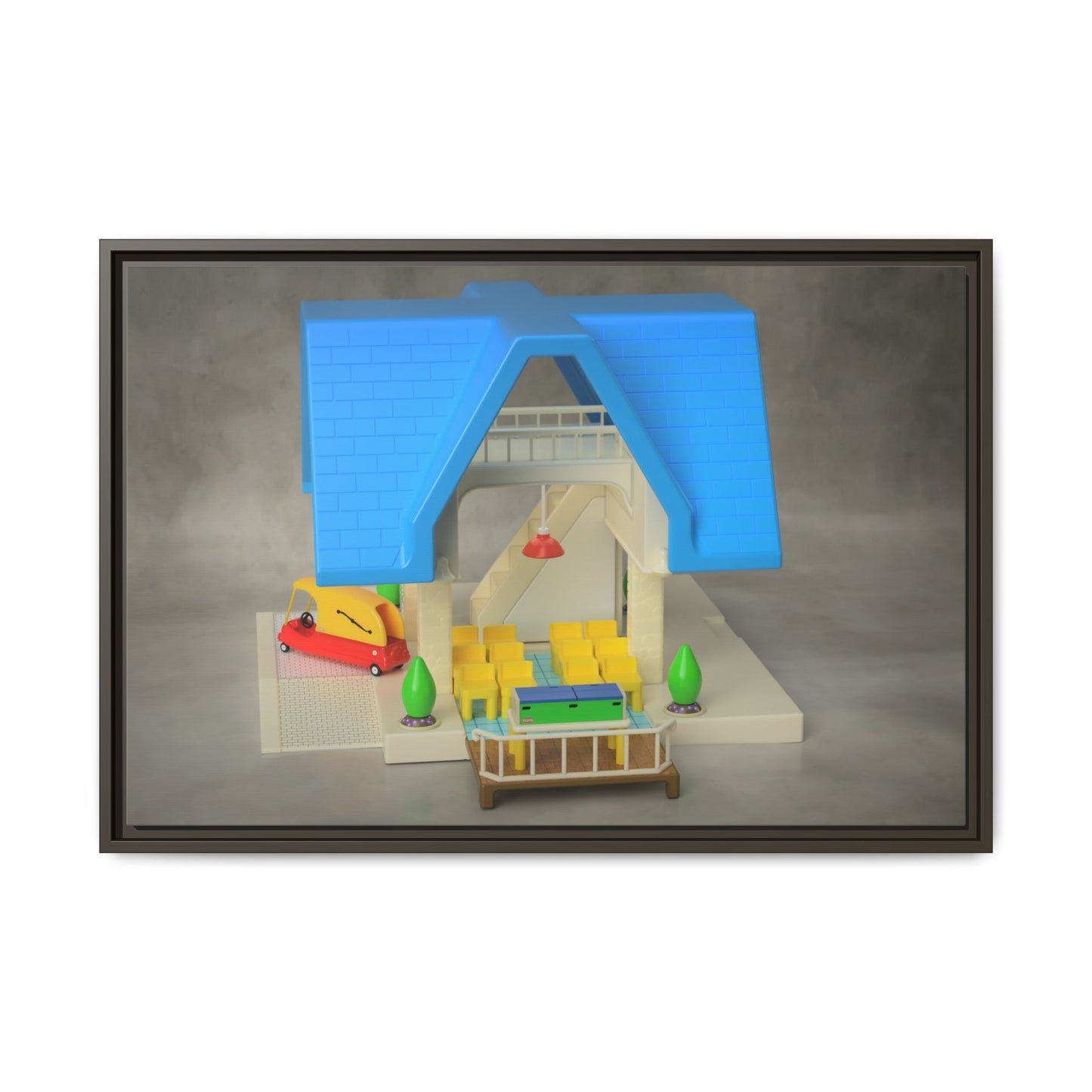 Funeral Home Dollhouse Framed Canvas Gallery Wrap