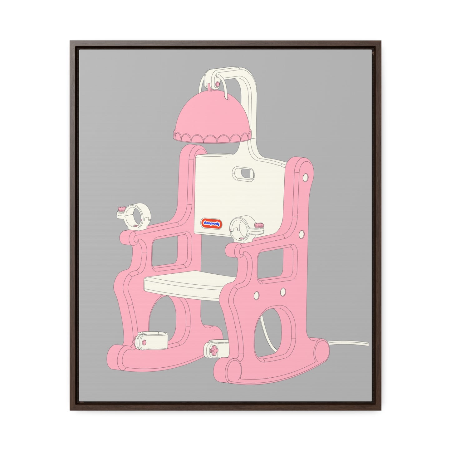 Electric Chair Illustrated Framed Canvas Gallery Wrap (Grey)