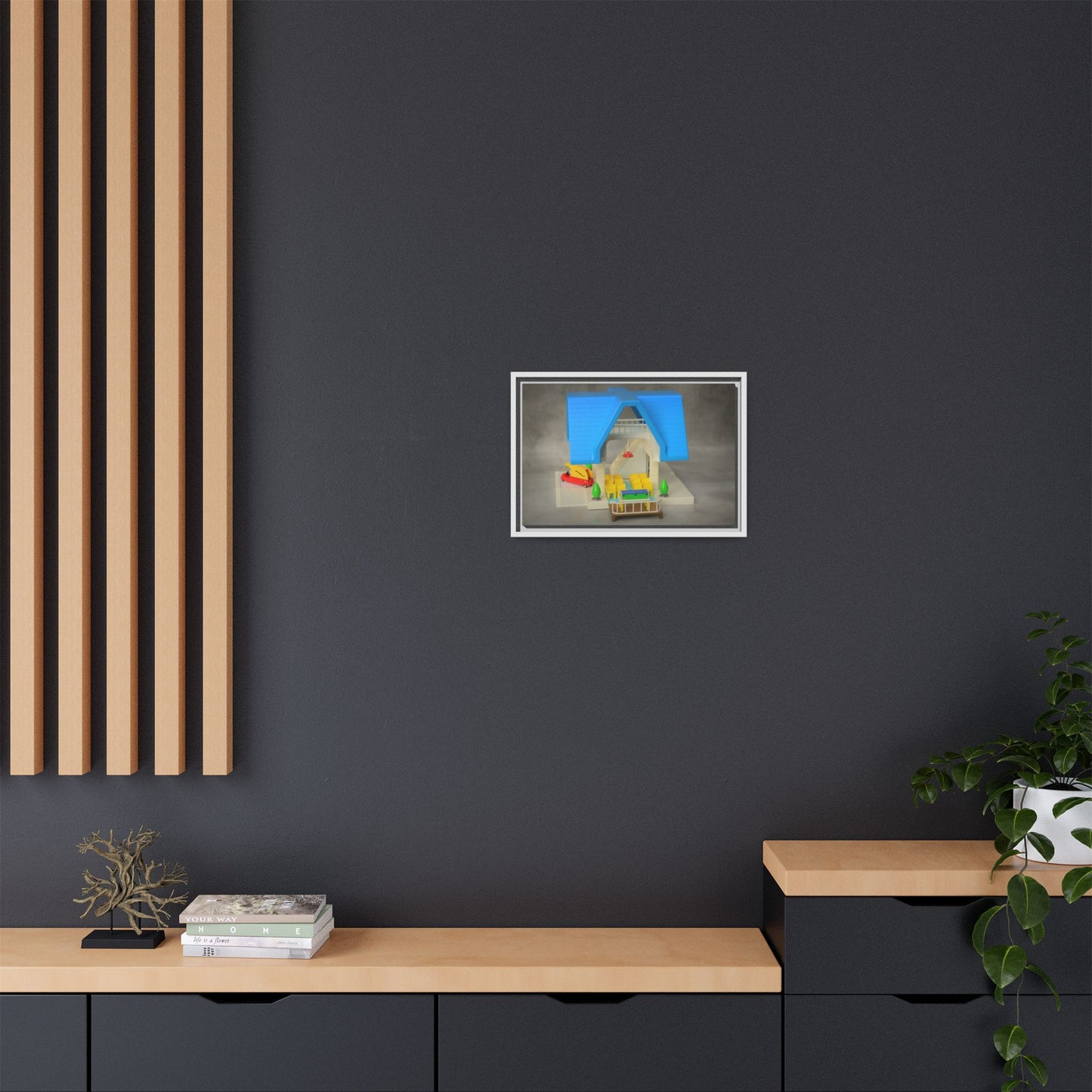 Funeral Home Dollhouse Framed Canvas Gallery Wrap