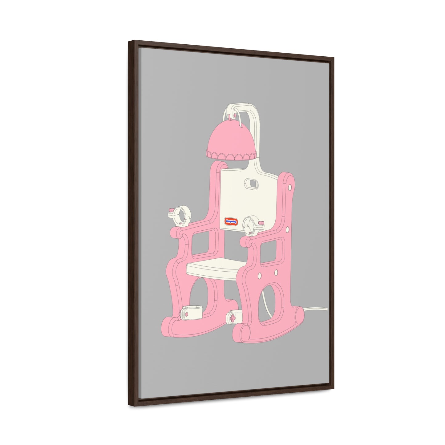 Electric Chair Illustrated Framed Canvas Gallery Wrap (Grey)