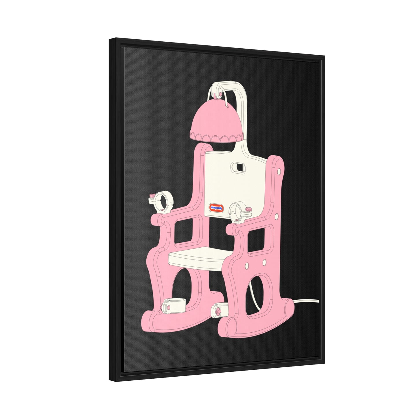 Electric Chair Illustrated Framed Canvas Gallery Wrap (Black)