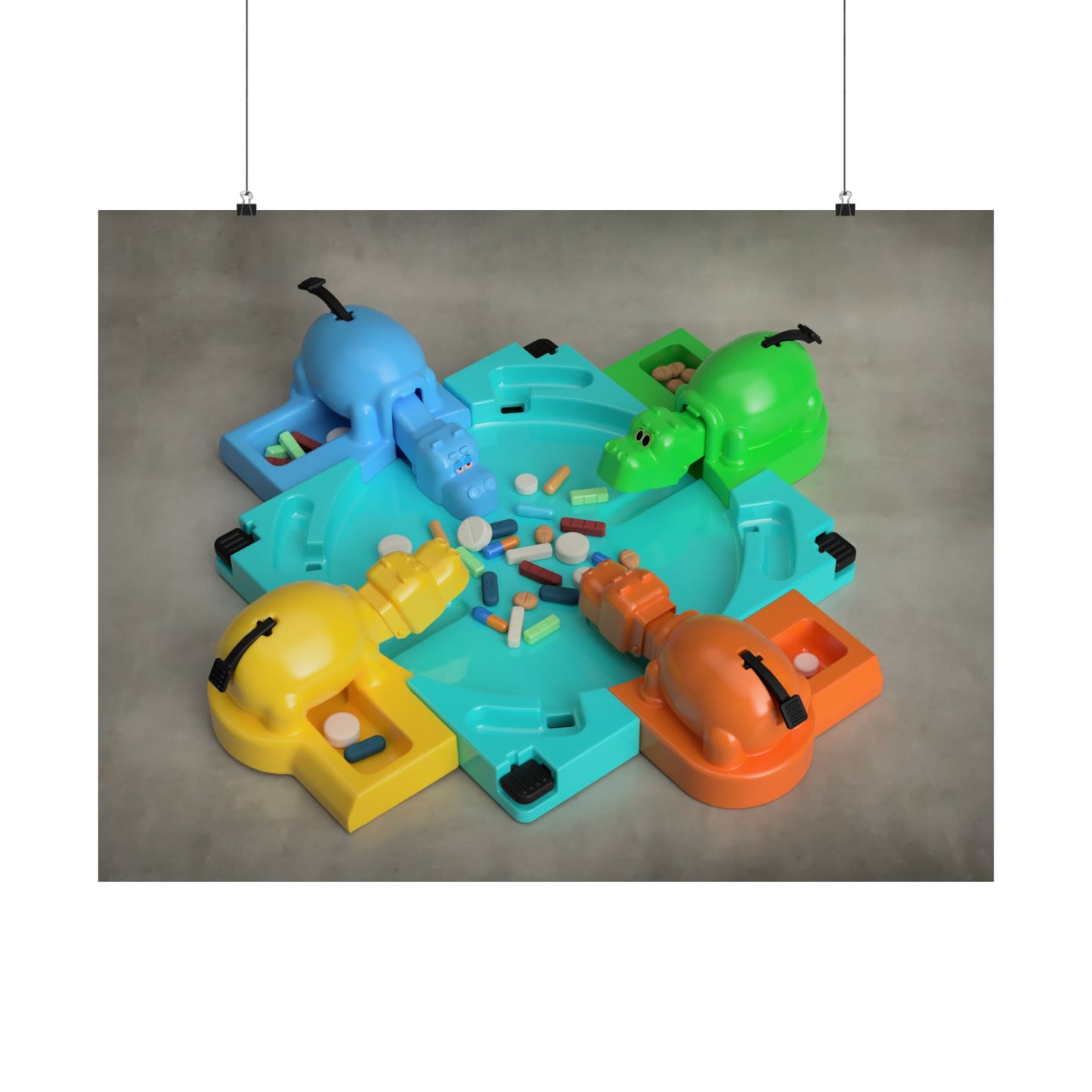 Hungry Hippos Archival Print