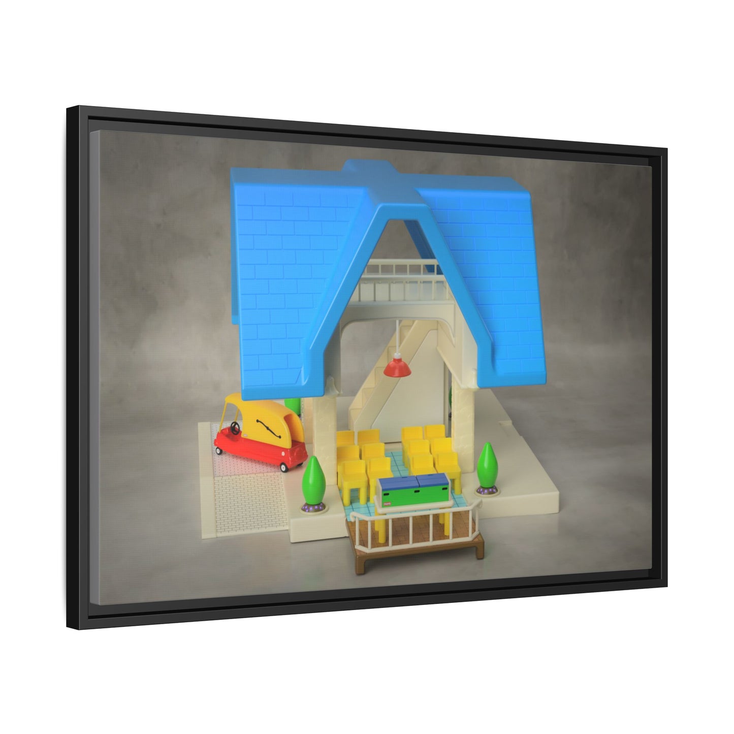 Funeral Home Dollhouse Framed Canvas Gallery Wrap